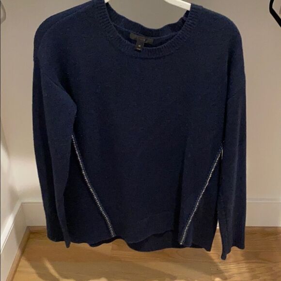 J. Crew navy blue wool sweater with rope detail - Picture 1 of 5